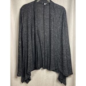 Purple Snow - Women’s Heather Black Open Cardigan Size Medium